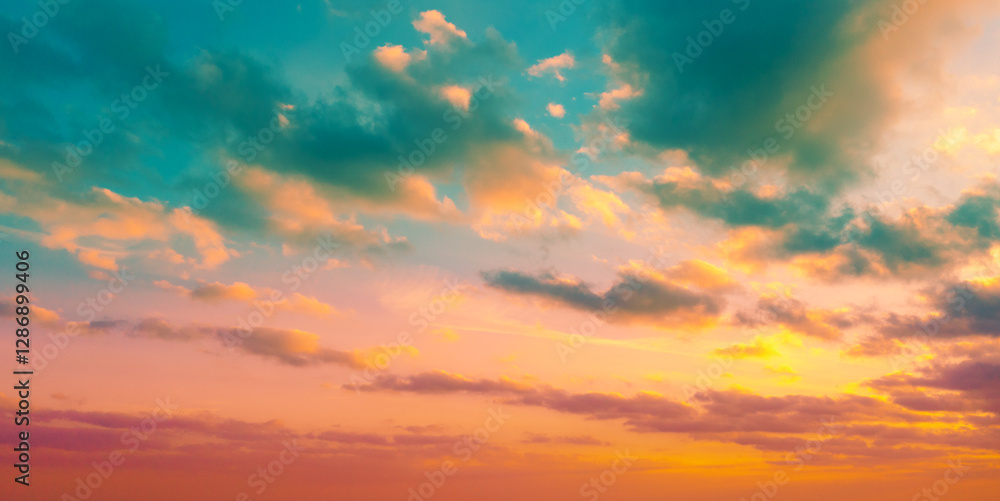 Colorful cloudy sky at sunset. Sky abstract nature background Colorful cloudy sky at sunset. Sky abstract nature background