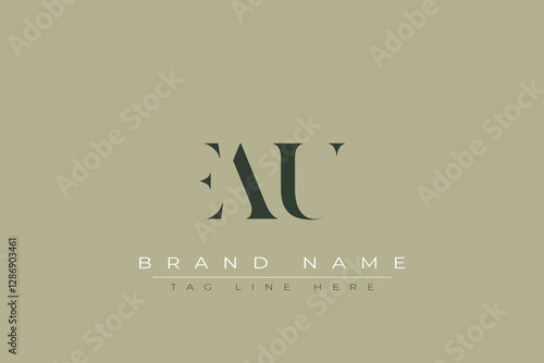 EAU abstract letter logo design. This logo is designed by three abstract letters.