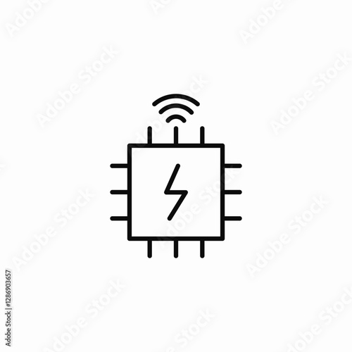 microchip energy signal icon sign vector