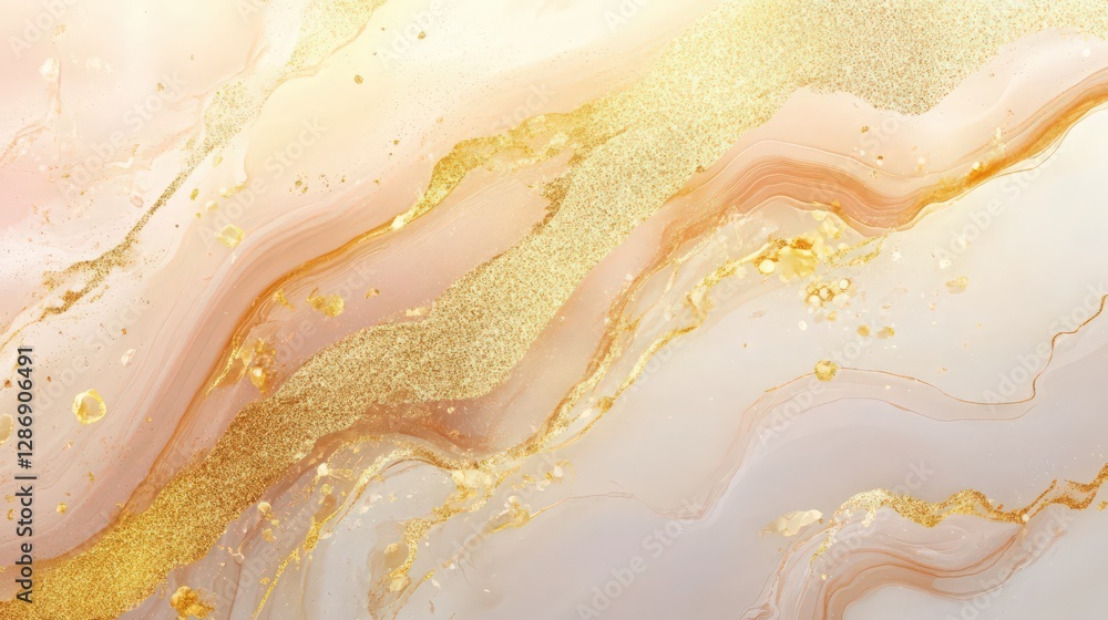 Fototapeta premium Elegant marble texture with gold glitter accents for luxurious design