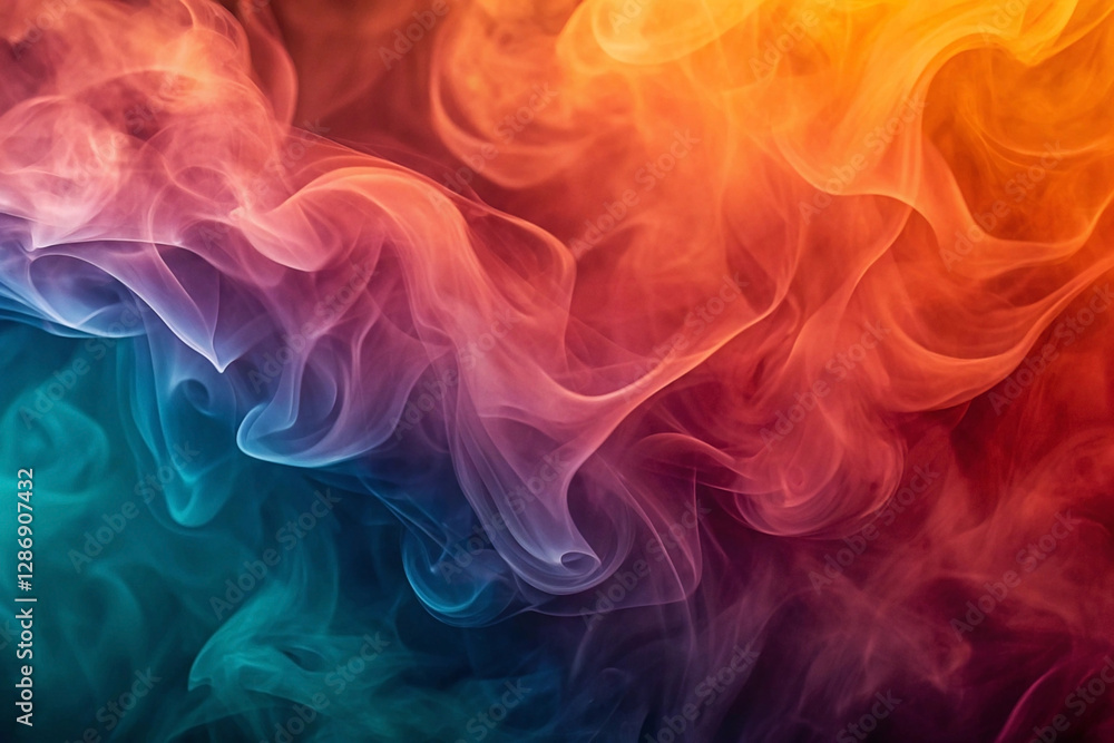 Abstract colorful smoke swirls on black background. (9) Abstract colorful smoke swirls on black background. (9)
