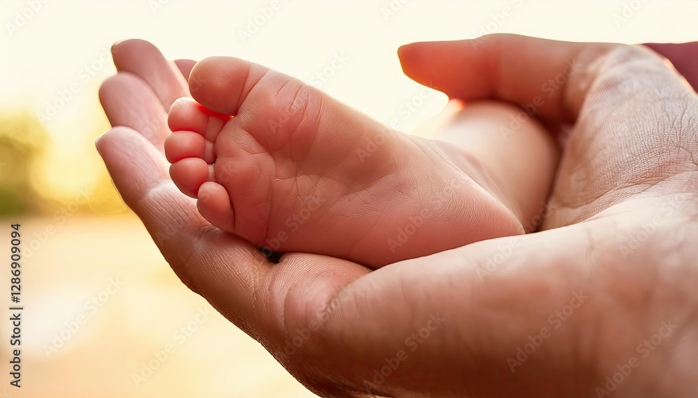 Tender Connection Between Child and Adult Captured in Golden Hour Glow Tender Connection Between Child and Adult Captured in Golden Hour Glow