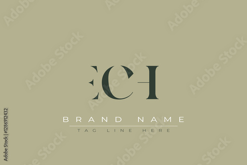 ECH abstract letter logo design. This logo is designed by three abstract letters.