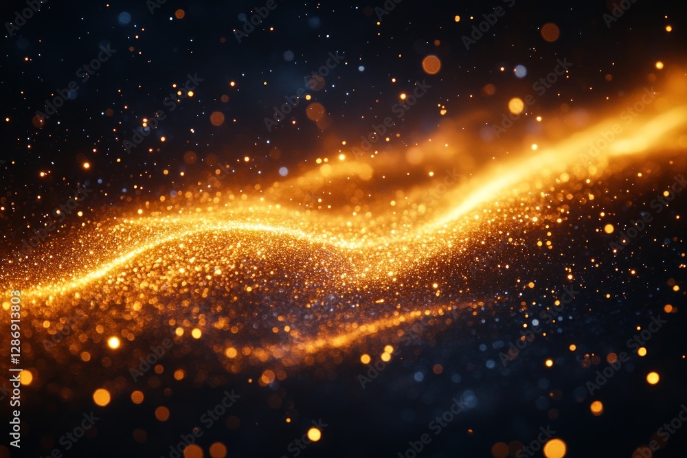 Obraz premium Golden Glitter Wave Abstract Background Design