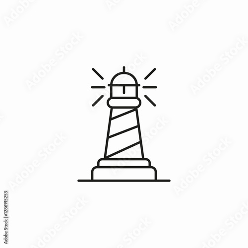 port lighthouse icon sign vector