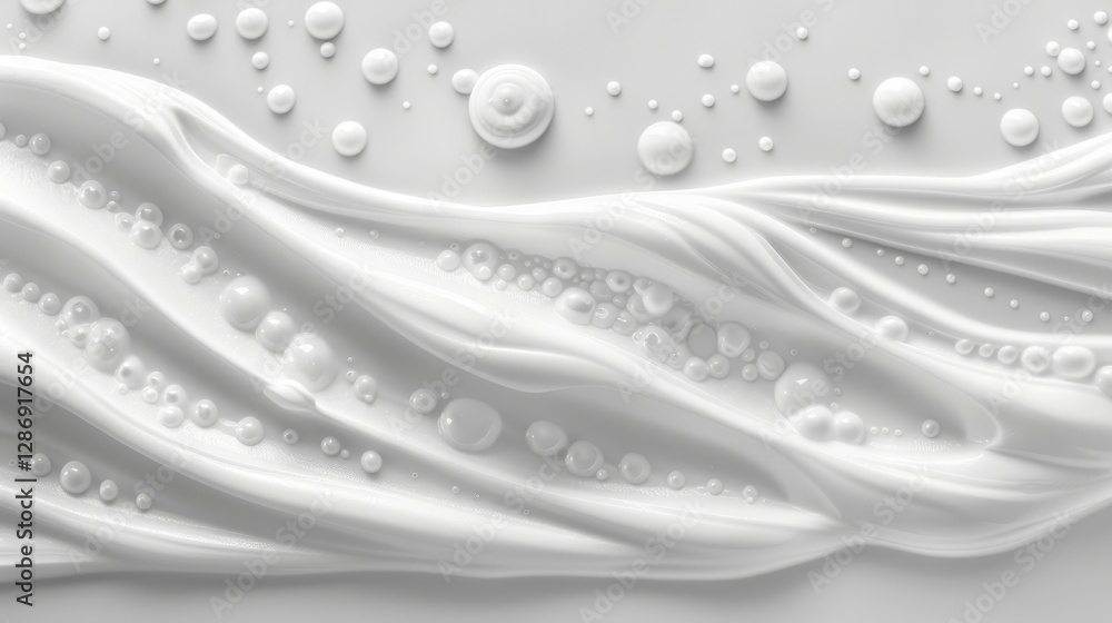 Close up of white soap foam texture with abstract patterns and bubbles for fresh product design Close up of white soap foam texture with abstract patterns and bubbles for fresh product design