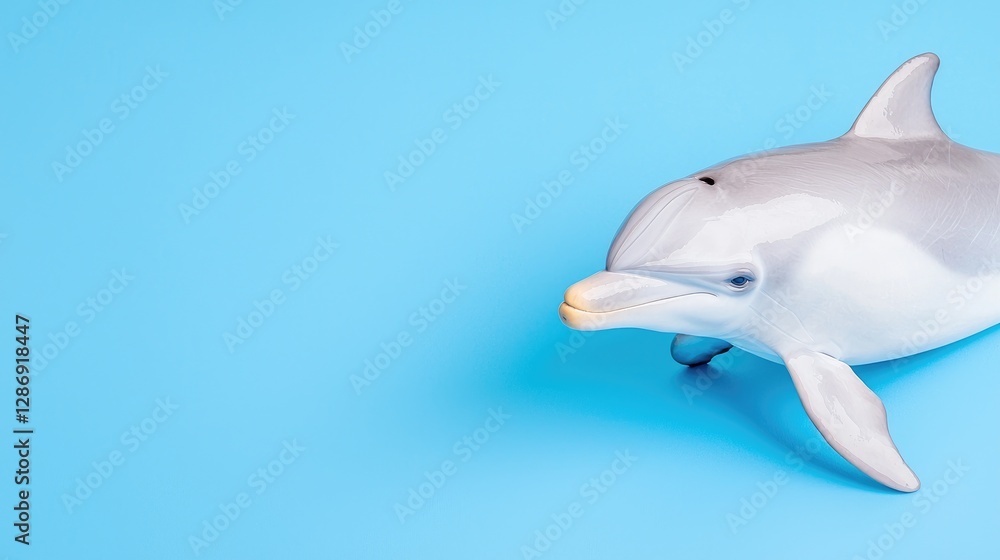 Dolphin on bright blue background Dolphin on bright blue background