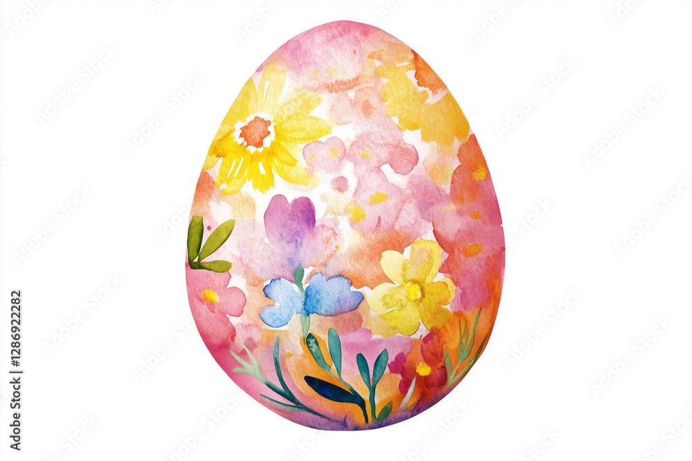 Fototapeta premium Watercolor Easter Egg. Illustration clipart isolated on white background.