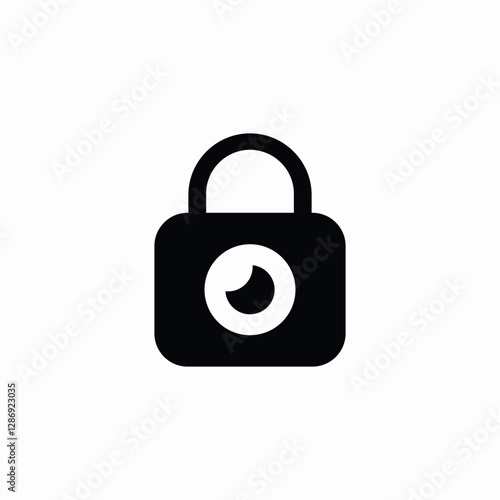 lock lens icon sign vector