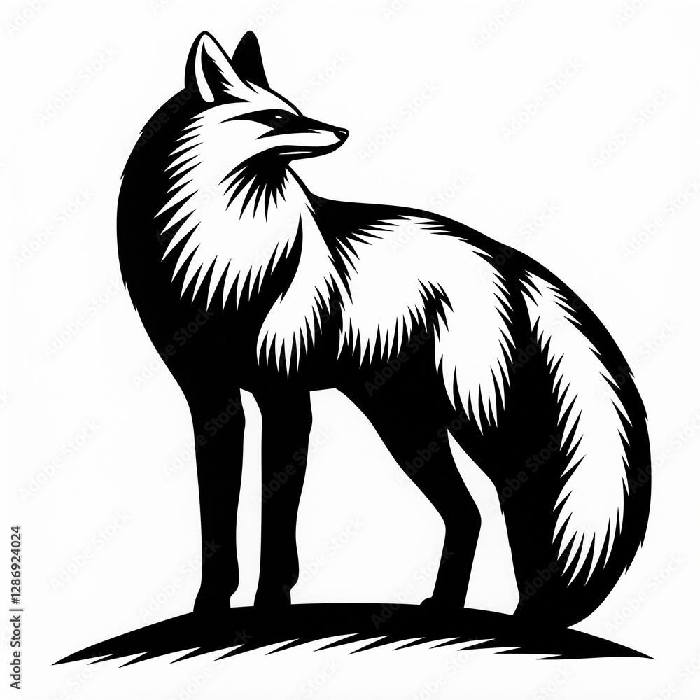 black fox vector illustration