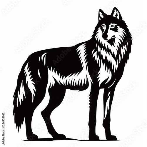 Obraz na płótnie wolf vector illustration w salonie