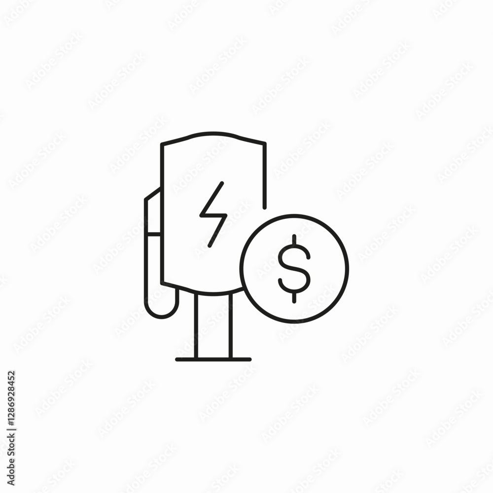 electricity cost icon sign vector electricity cost icon sign vector