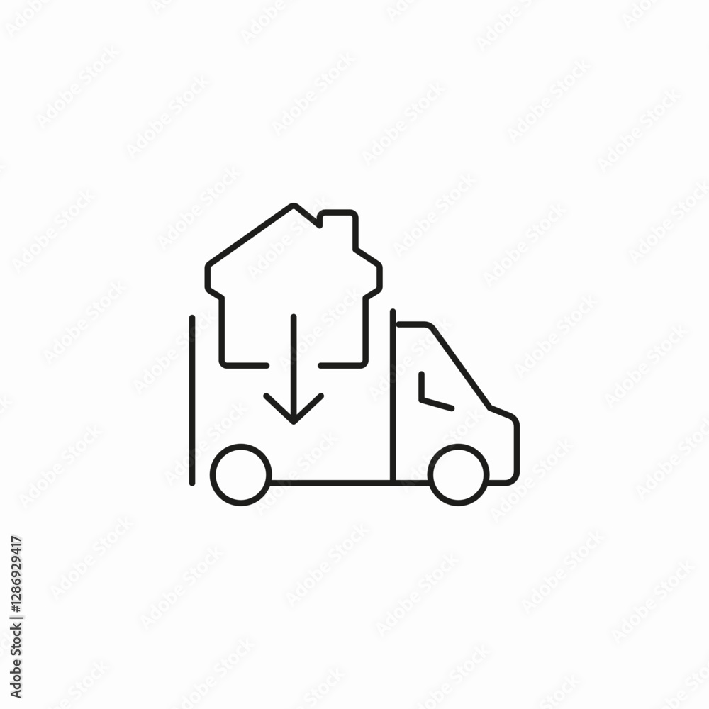home delivery truck icon sign vector home delivery truck icon sign vector