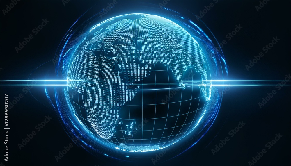 Obraz premium 홀로그램 스타일의 지구