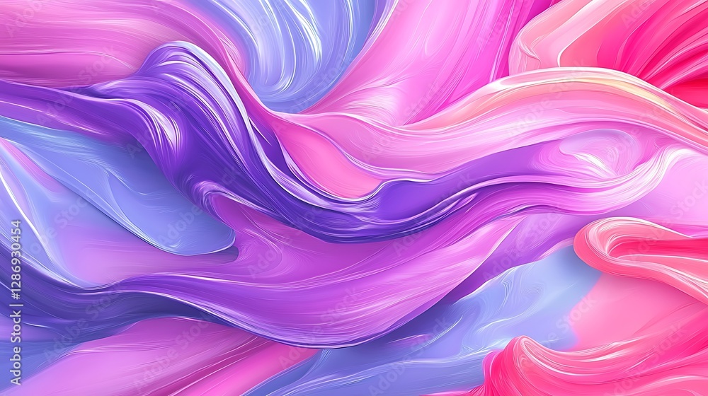 Obraz premium Swirling Pastel Hues: A Digital Painting of Abstract Fluid Forms AI Generated