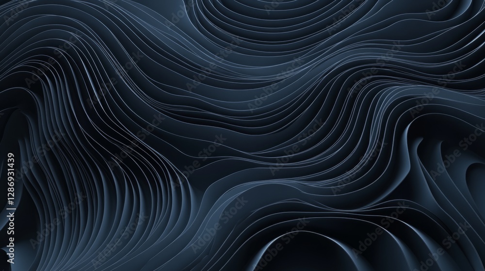 Abstract wavy dark patterns with layered texture and depth Abstract wavy dark patterns with layered texture and depth