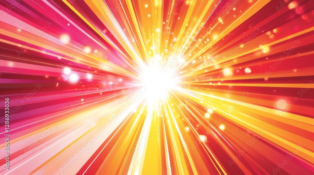 Vibrant abstract burst of light with radiating colors and sparkling effects Vibrant abstract burst of light with radiating colors and sparkling effects