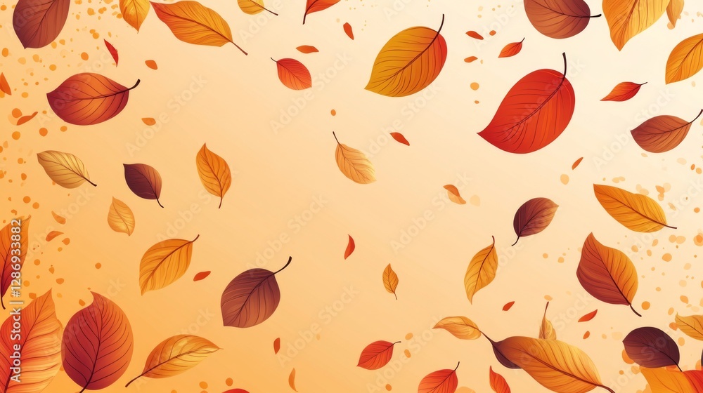 Autumn leaves falling in various shades of orange and brown Autumn leaves falling in various shades of orange and brown