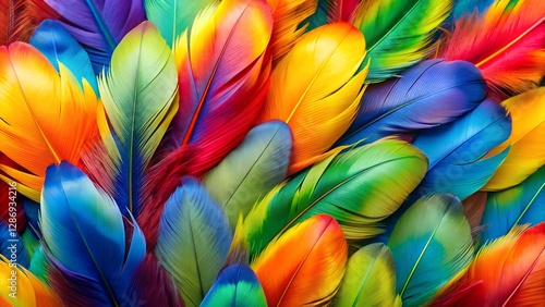 Wallpaper Mural colorful parrot feathers background Torontodigital.ca