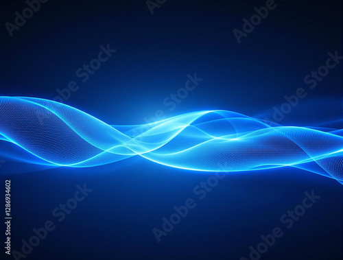 Abstract blue waves light futuristic modern design on dark background