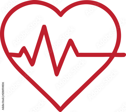 Heartbeat line in heart icons medical and healthcare vector symbols