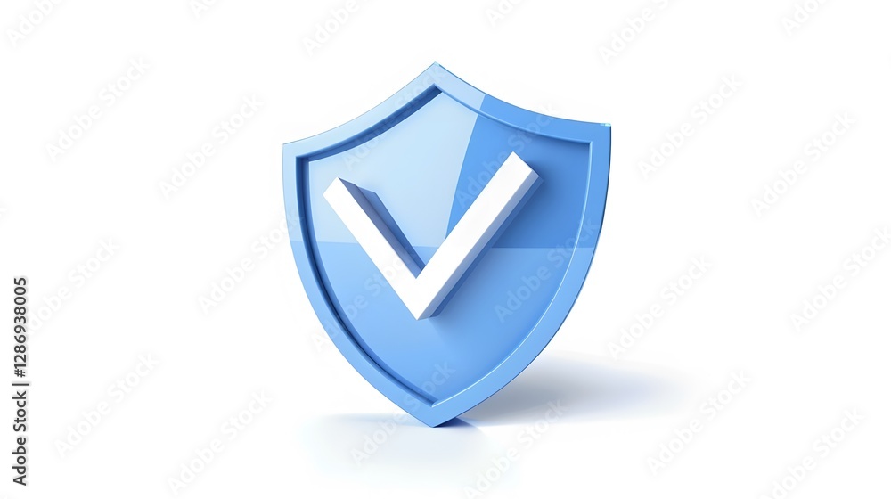 cartoon 3d Icon safety shield check mark perspective . Blue symbol security safety icon. Checkmark in minimalistic style. 3d vector illustration. white background cartoon 3d Icon safety shield check mark perspective . Blue symbol security safety icon. Checkmark in minimalistic style. 3d vector illustration. white background