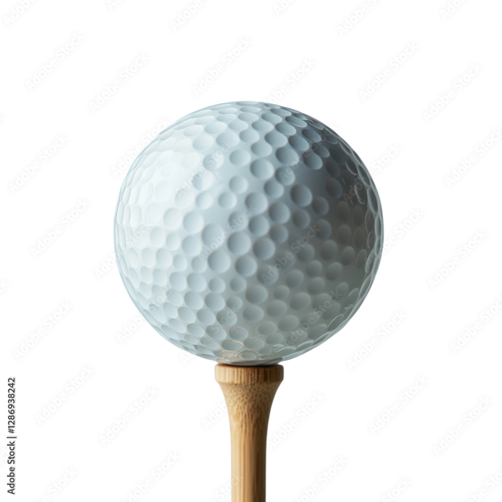 A white golf ball being hit off a tee. transparent PNG A white golf ball being hit off a tee. transparent PNG