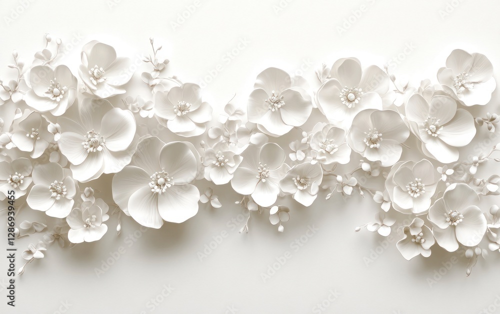 Obraz premium Elegant White Floral Arrangement Background Design