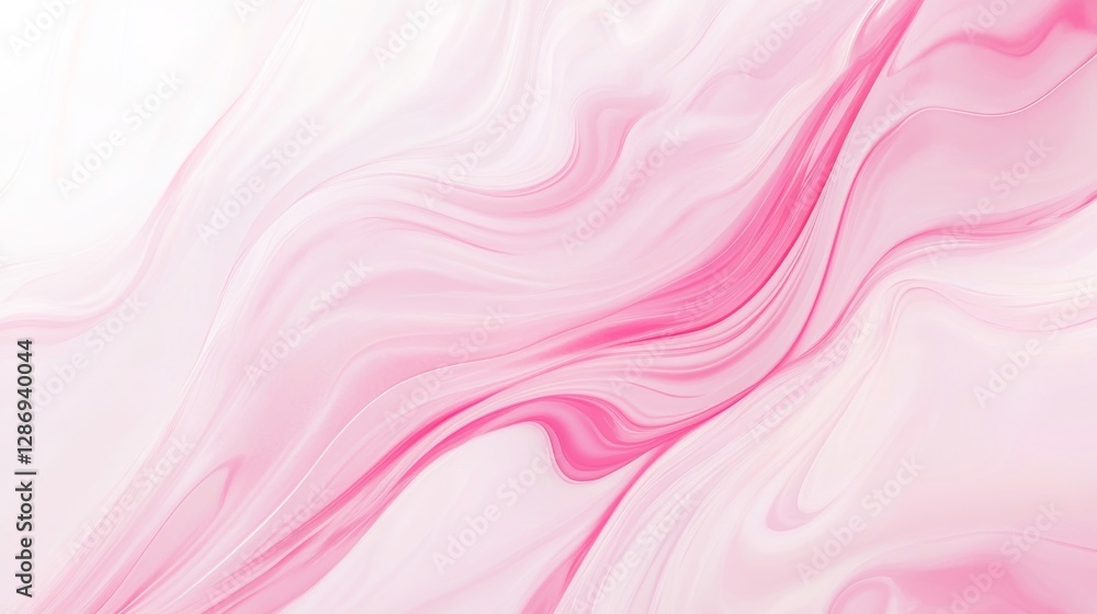 Abstract pink and white fluid art with wavy marble patterns Abstract pink and white fluid art with wavy marble patterns
