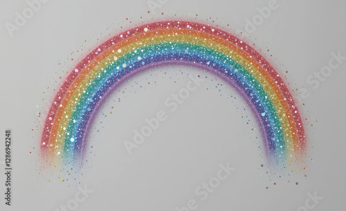 Sparkling Rainbow Arc Shines with Glitter and Festive Color