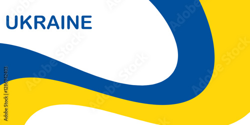 Ukraine flag on a white background. Vector illustration.