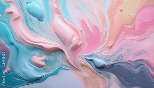 Wallpaper Mural 파스텔 색상의 물감이 섞이며 퍼지는 장면 Torontodigital.ca