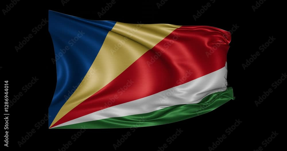 Seychelles flag animation, black background Seychelles flag animation, black background