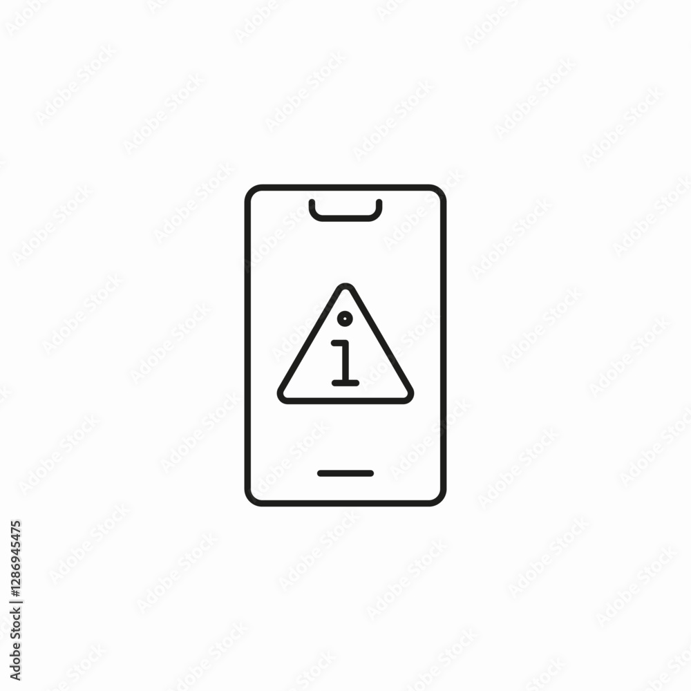 mobile warning notice icon sign vector mobile warning notice icon sign vector