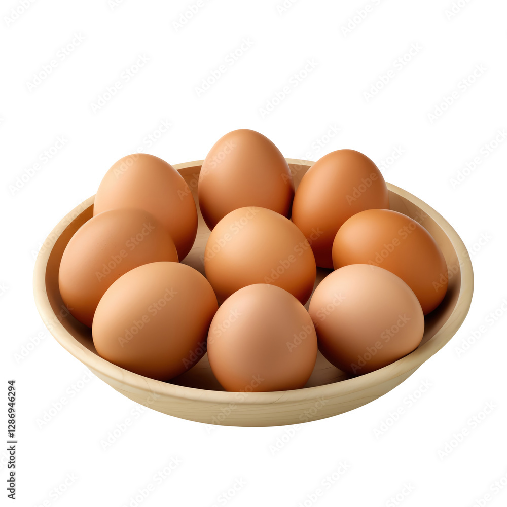 Isolated Bowl of Fresh Chicken Eggs Isolated Bowl of Fresh Chicken Eggs