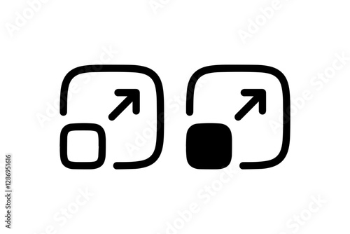 Expand screen icon with outward arrow Vector