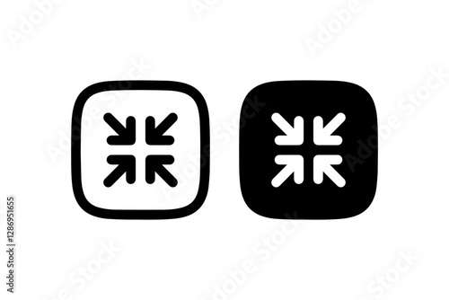 Minimize arrows icon in outline and solid Vector