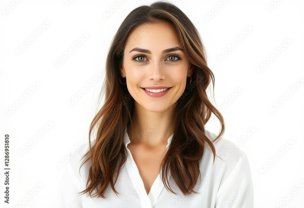 Female portrait with neutral makeup and simple clothing Female portrait with neutral makeup and simple clothing