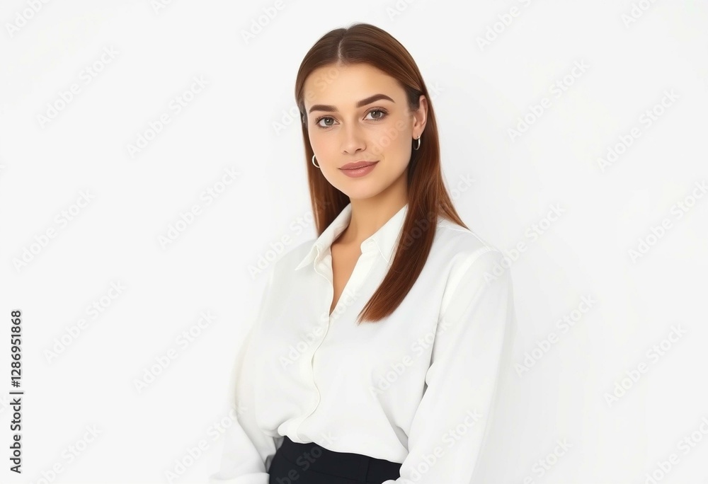 Photorealistic portrait of a woman with neutral makeup Photorealistic portrait of a woman with neutral makeup