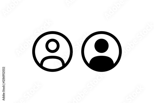 User profile icon in outline and solid style Vector