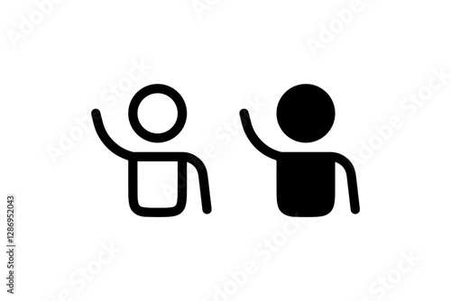 Waving person icon in outline and solid style Vector
