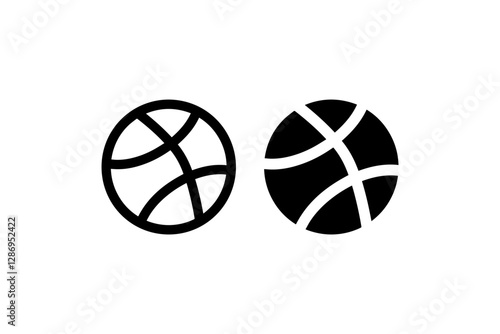 Basketball icon in outline and solid style Vector