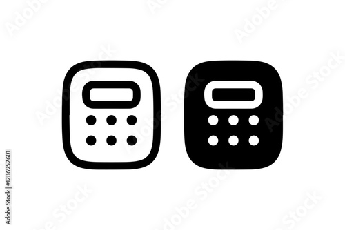 Calculator icon in outline and solid style Vector