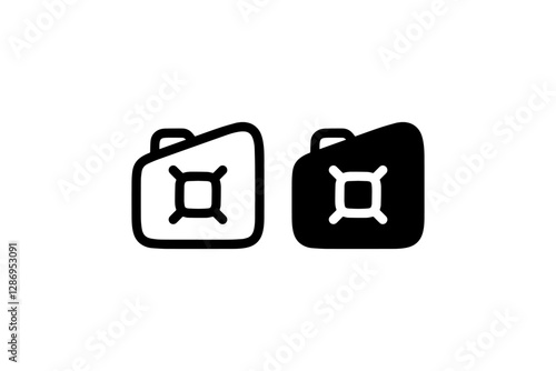 Black and white jerry can fuel icon Vector
