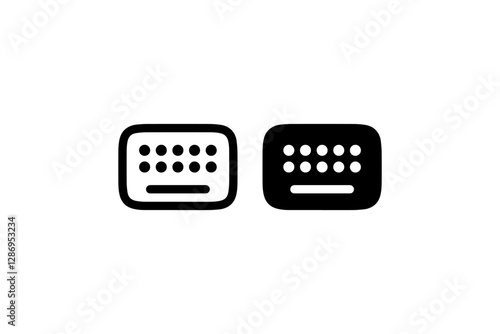 Minimalist Keyboard Icon in Black and White Vector