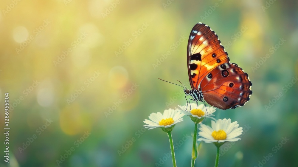 Emphasizing women's day themes with a butterfly on flower, elevating earth day recognition Emphasizing women's day themes with a butterfly on flower, elevating earth day recognition