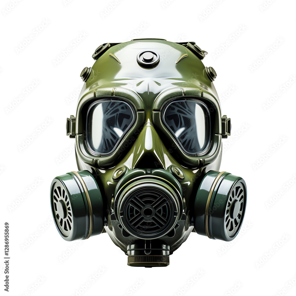 Isolated Green Gas Mask Isolated Green Gas Mask