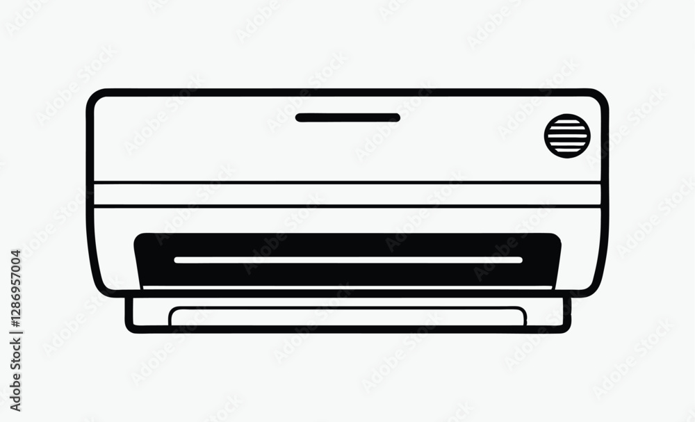air conditioner black silhouette vector, air conditioner silhouette, black vector icon, cooling system illustration, HVAC symbol, climate control design air conditioner black silhouette vector, air conditioner silhouette, black vector icon, cooling system illustration, HVAC symbol, climate control design