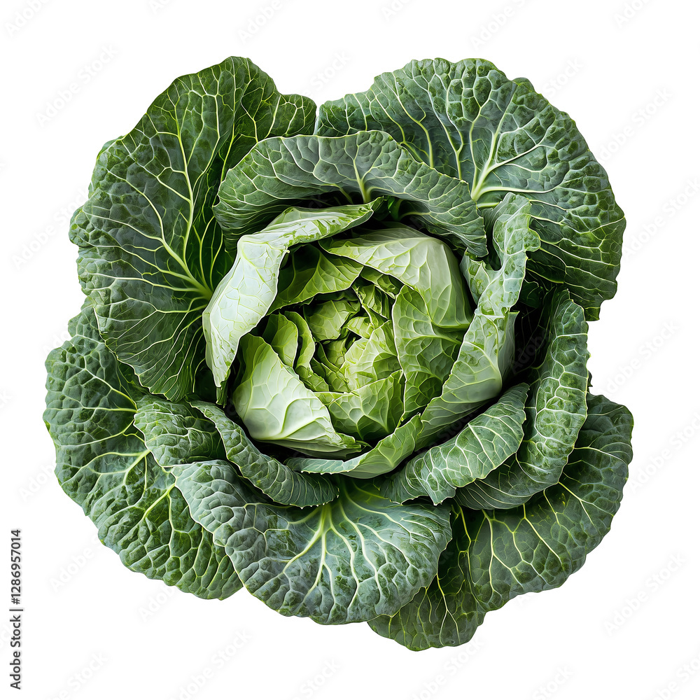 Obraz premium isolated head of green cabbage