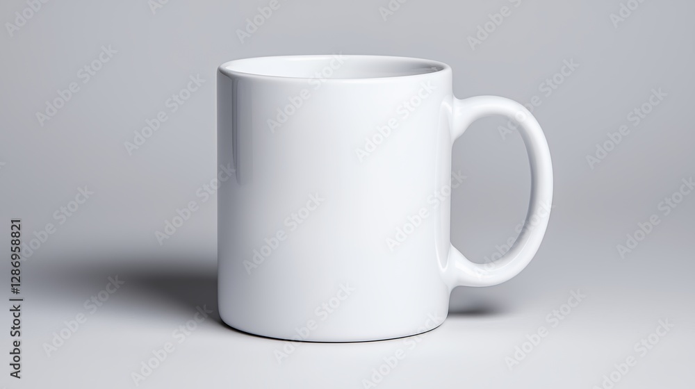Clean White Mug Mockup Isolated on Neutral Background for Branding and Design Clean White Mug Mockup Isolated on Neutral Background for Branding and Design